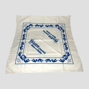 Bandana blanca vintage de 21"x21" BFI Houston Livestock Show & Rodeo Texas años 90 - Imagen 1 de 4