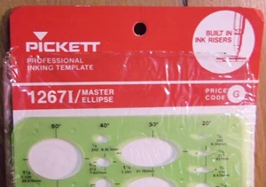 Pickett – Master Ellipse Drafting Template Stencil - P/N: 1267I (NOS) - Picture 1 of 7