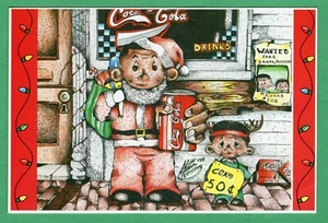 Cartolina Coca-Cola 1998 ""Coca-Cola most wanted"" inutilizzata SANTA IN OTTIME CONDIZIONI Natale - Foto 1 di 2