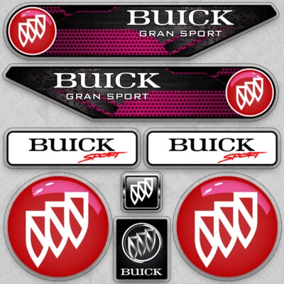 Placa de identificación de medalla de coche deportivo Buick GS Gran logotipo a rayas pegatina vinilo calcomanía 3D decoración Foto 1 de 3