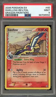 Pokemon Swellow EX Dragon Frontiers Reverse Holo #40 PSA 9 Mint - Image 1 of 2