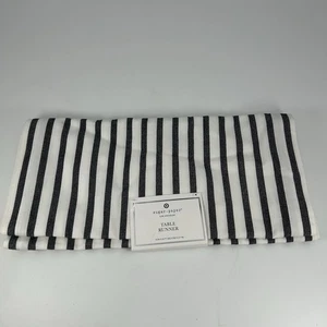 Sugar Paper Table Runner 14” X 9 FT Stripe Cream & Black NWT, Farmhouse - Picture 1 of 8