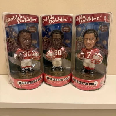 Juego Bobblehead Nebraska Heisman Winners - Johnny Rodgers Mike Rozier Eric Crouch Foto 1 de 4