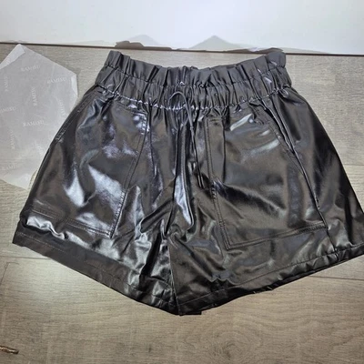 Женские шорты на шнурке из искусственной кожи RAMISU черные размер XL новые с ценниками - Изображение 1 из 4