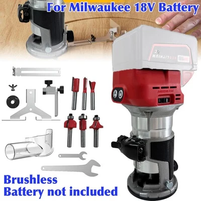 6 Variable Speeds Cordless Brushless Compact Router for Milwaukee 18V Battery - Image 1 of 4