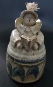 Hand Crafted Ceramic Pottery Singing Choir Girl With Book Oil Lamp Signed Sharif - Picture 1 of 11