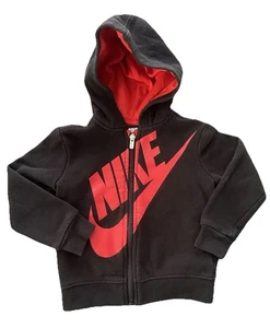 Nike Jungen schwarz/rot Hoodie Reißverschluss Kleinkind Pullover Größe 2T - Bild 1 von 4