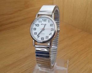 Ladies Easy Read Analog Ravel Quartz Polished Steel Expander Bracelet Watch L4 - Picture 1 of 5