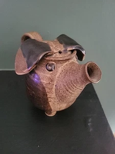 Gorgeous Studio Pottery Small Piggy Tea Pot Signed M S - Picture 1 of 7
