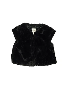 Cat & Jack Girls Black Faux Fur Vest 10 - Picture 1 of 2