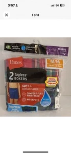 NUOVO * HANES * BOXER senza etichette * plaid tartan classico * MED 32-34 * confezione da 2 * comfort morbido - Foto 1 di 5