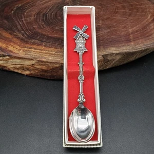 "Cuchara de recuerdo vintage coleccionable molino de viento holandés 6 7/8""" - Imagen 1 de 8