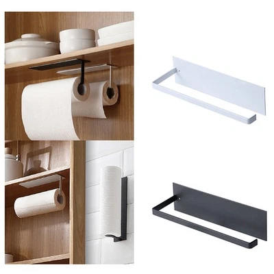 Paper Towel Holder Hanger Rack Kitchen Shelf Organizer Under Cabinet Roll - Image 1 of 4