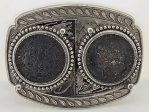 Double Morgan Silver Dollar Belt Buckle - Picture 1 of 4
