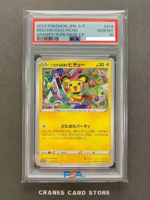 PSA 10 Pokemon Card Mischievous Pichu 214/S-P Graniph & Hajime Syacho Promo - Image 1 of 3