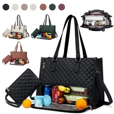 Womens Lunch Tote Bag with Insulated Lunch Compartment for Leisure And Travel - image 1 of 4