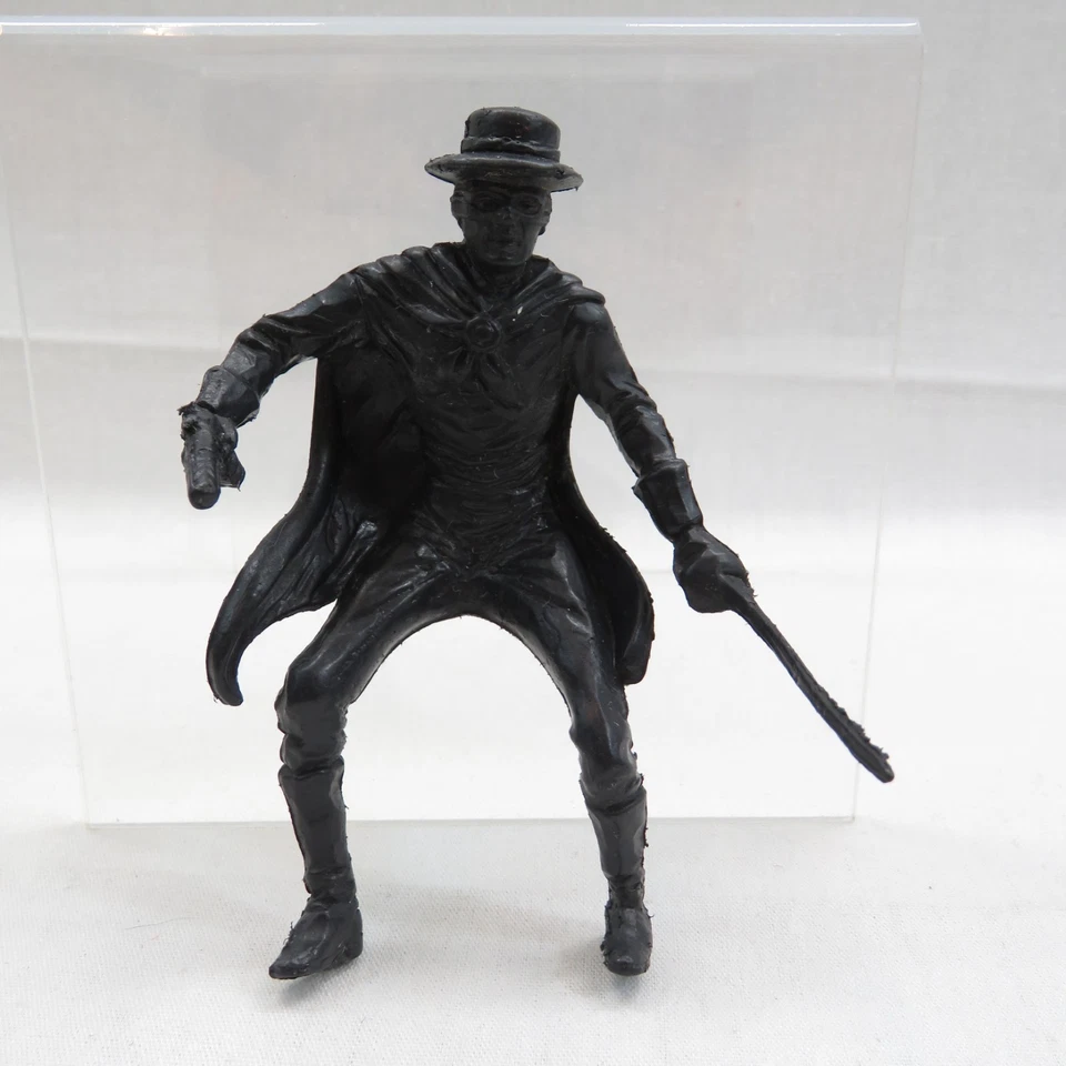 Figura de juguete de plástico negro Zorro Walt Disney Lido grande vintage años 50 montada 4,5" Foto 1 de 4