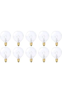 Simba Lighting Small Globe G16.5 Round Bulb 25W E12 Candelabra Base (10 Clear  - Picture 1 of 5