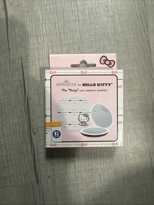 Impressions Hello Kitty "The Stripe" Compact 3X Magnified LED Compact Mirror NEW - Picture 1 of 2