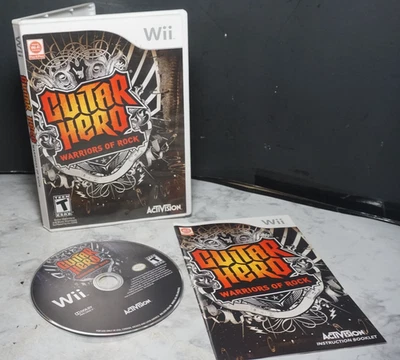(RI4) Guitar Hero: Warriors of Rock (Nintendo Wii, 2010) Estuche de disco ilustraciones Foto 1 de 4