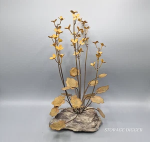 Vintage 70er Jahre "Sumpf Ringelblume" Metall Blumen Skulptur von Demetrios L. Xenthalis - Bild 1 von 12