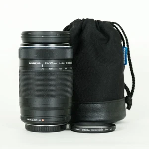 Olympus M Zuiko 75 300mm F4 8 6 7 II Lens Micro Four Thirds with Filter Case - Picture 1 of 12