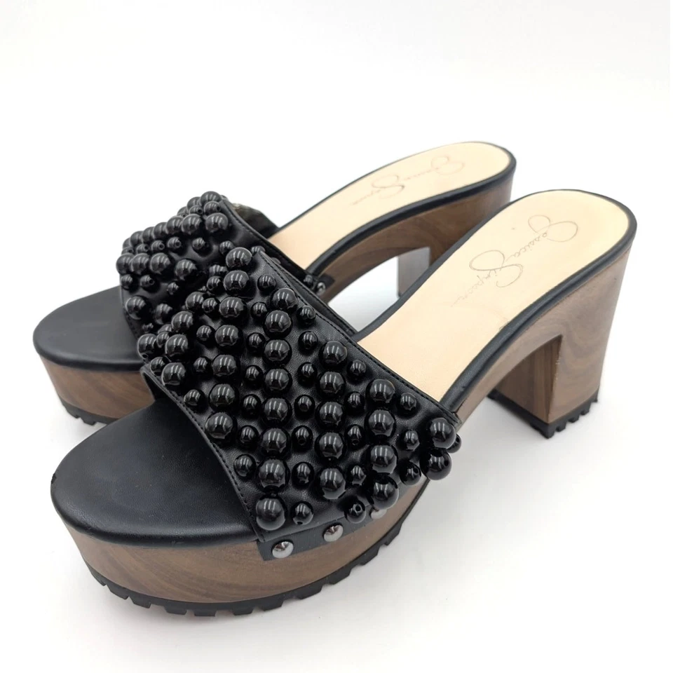 Sandalia Jessica Simpson Telina Plataforma Deslizable Para Mujer Negra Talla US10M EU42 Foto 1 de 4