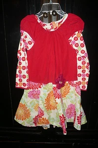 Gr. 5 Baby Lulu rot Cord Blumen EUC Boutique - Bild 1 von 1