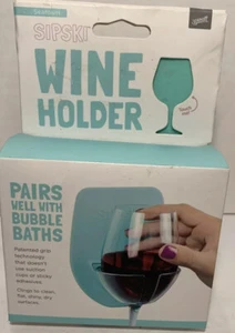 Sipski Wine Holder~Sea Foam Green~Shower/Bath~Wine Glass Holder~New IN Box - Picture 1 of 12