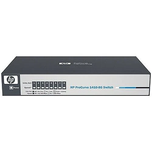 HP ProCurve 1410 Series Silver 8-Port Gigabit Unmanaged Layer2 Ethernet Switch - Image 1 of 4