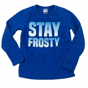 Lands End Boys 10 Fleece Shirt Stay Frosty Sleeve Holiday Winter warm Ski - Picture 1 of 7