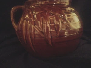 MCCOY ANTIGUA OLLA DE FRIJOL MARRÓN JARRA GRES VASIJA CON ASA - Imagen 1 de 10