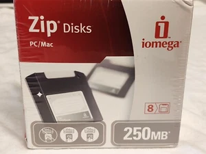 IOMEGA Zip Brand 250MB Disks NIB 8 Count -pc/Mac New - Afbeelding 1 van 5