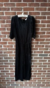 Cat & Jack Girls Velour Quarter Sleeve Jumpsuit Black Sz 14-16 Child - Picture 1 of 4