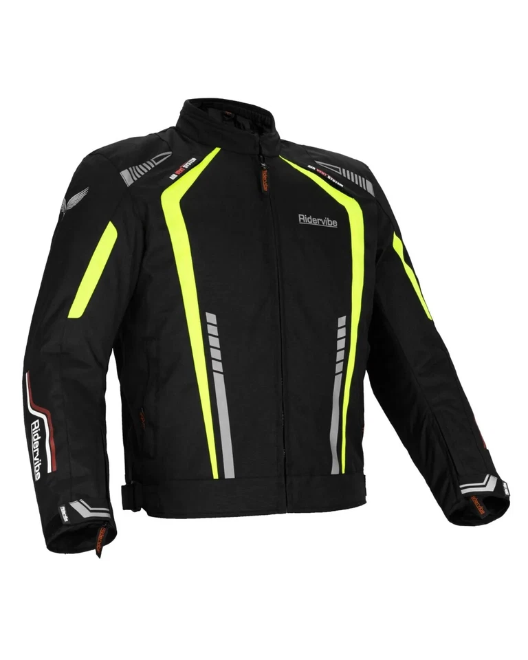 Chaqueta de protección de armadura CE premium textil negra para motociclista corredor para hombre Foto 1 de 4