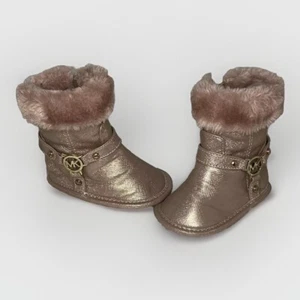 New MICHAEL KORS BABY OLYMPIA Boots US Rose Gold FREE Carters 3-6M - Picture 1 of 17
