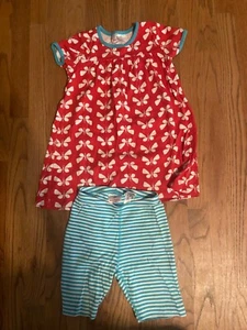 Hanna Anderson Knit Butterfly Short Sleeve Play Dress w Biker Shorts110 (size 5) - Picture 1 of 6