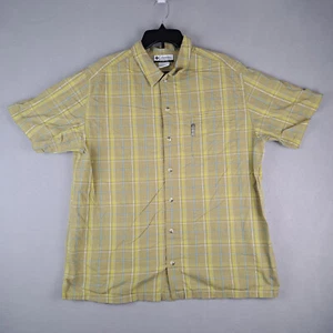 Camicia Columbia uomo extra large marrone a quadri con bottoni manica corta outdoor - Foto 1 di 20