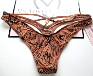 VICTORIA'S SECRET VERY SEXY Strappy Back High Leg Thong Panty VS Palm Hardware - Picture 1 of 5