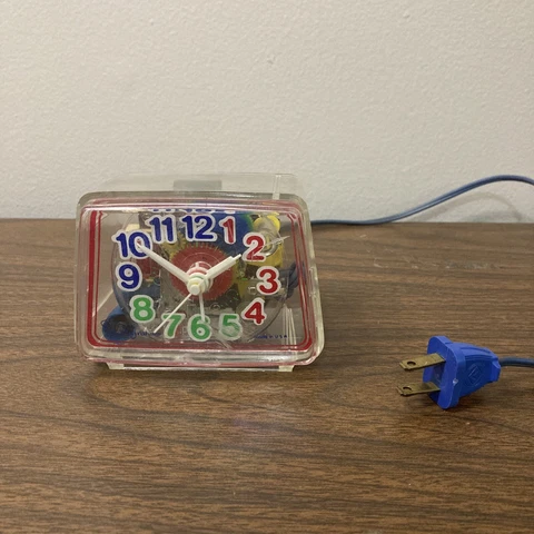 VTG Ingraham Clear Alarm Clock Toastmaster Teen Kids 49-665 Retro Alarm WORKS Cover