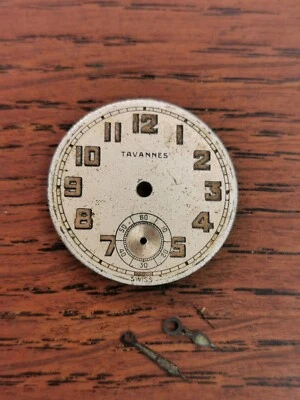 Tavannes Military Watch Dial + Hands, 26.46mm Dial, 150 / 100 Hands #P62 - Image 1 of 4