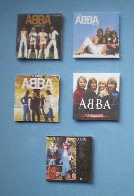 Puppenhaus Miniaturen Zubehör - Musik Albumcover x 5 - ABBA Set 1