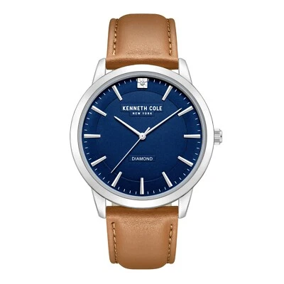 Kenneth Cole New York Men's Watch With Diamond and Leather Band KCWGA7007401 - Image 1 of 2