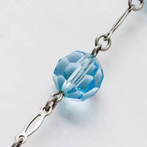 Halskette Silber 830 Blaue Steine 44 cm 9 mm 20,43 g - Bild 1 von 7