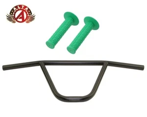 ALTA CW PRO Old School Classic Black Handlebar W/ TRIANGLE BMX Style GRIPS. - Picture 1 of 11