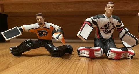 NHL Dominik Hasek & Ron Hextall Toy Figures And Collectibles Saber & Flyers NHL Cover