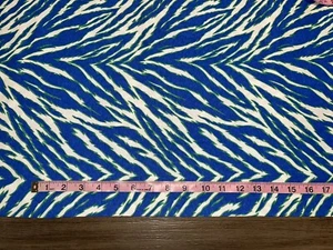 NEW~Fabric~Knit~Cotton~Royal/Green/White~Zebra~Fun/Trendy/Clothing/Leggings~BTHY - Picture 1 of 1