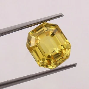 AAA Grade Natural Ceylon Yellow Sapphire 7.60 Ct Loose Radiant Cut Gemstone - Picture 1 of 6
