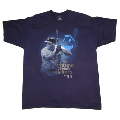 Vintage Cleveland Indians Jim Thome T-Shirt Size XL 1999 90s MLB Cover