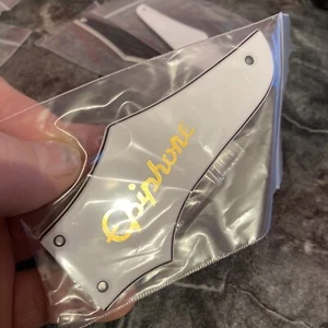 3 Ply White Truss Rod Cover for Epiphone Firebird + Gold Leaf style Decal - Picture 1 of 6